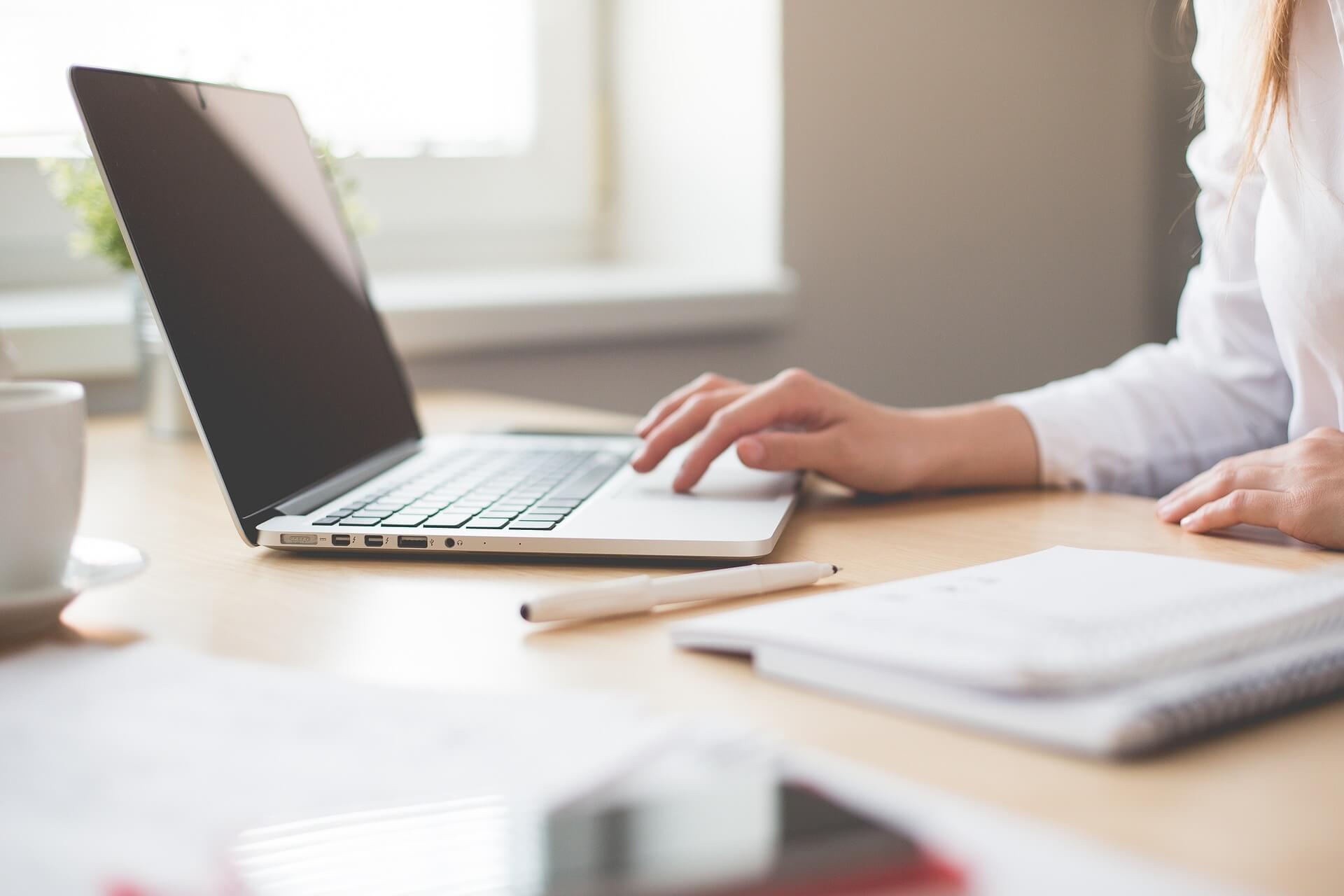 Person am Laptop - dekoratives Bild
